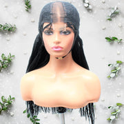 Kim K Lace Closure Mid Part Corn Row Braided Wig - Medium - 56cm $190 Ghana Weave QualityHairByLawlar (6693568282710)