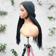 Kim K Lace Closure Mid Part Corn Row Braided Wig - Medium - 56cm $190 Ghana Weave QualityHairByLawlar (6693568282710)