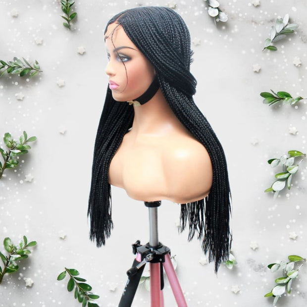 Kim K Lace Closure Mid Part Corn Row Braided Wig - Medium - 56cm $190 Ghana Weave QualityHairByLawlar (6693568282710)
