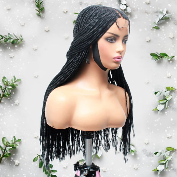 Kim K Lace Closure Mid Part Corn Row Braided Wig - Medium - 56cm $190 Ghana Weave QualityHairByLawlar (6693568282710)