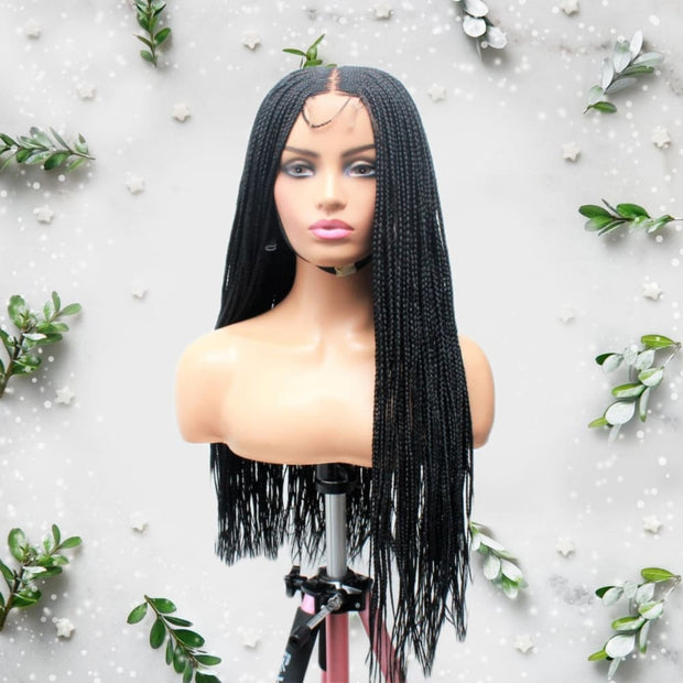 Kim K Lace Closure Mid Part Corn Row Braided Wig - Medium - 56cm $190 Ghana Weave QualityHairByLawlar (6693568282710)