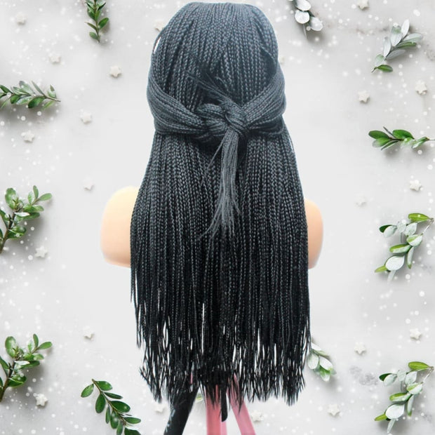 Kim K Lace Closure Mid Part Corn Row Braided Wig - Medium - 56cm $190 Ghana Weave QualityHairByLawlar (6693568282710)