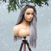 Knotless Box Braids Wig- Grey - Medium- 56cm $200 Knotless Braids QualityHairByLawlar (6607997567062)