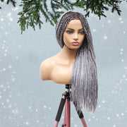 Knotless Box Braids Wig- Grey - Medium- 56cm $200 Knotless Braids QualityHairByLawlar (6607997567062)