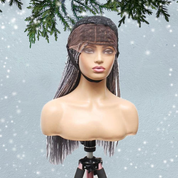 Knotless Box Braids Wig- Grey - Medium- 56cm $200 Knotless Braids QualityHairByLawlar (6607997567062)
