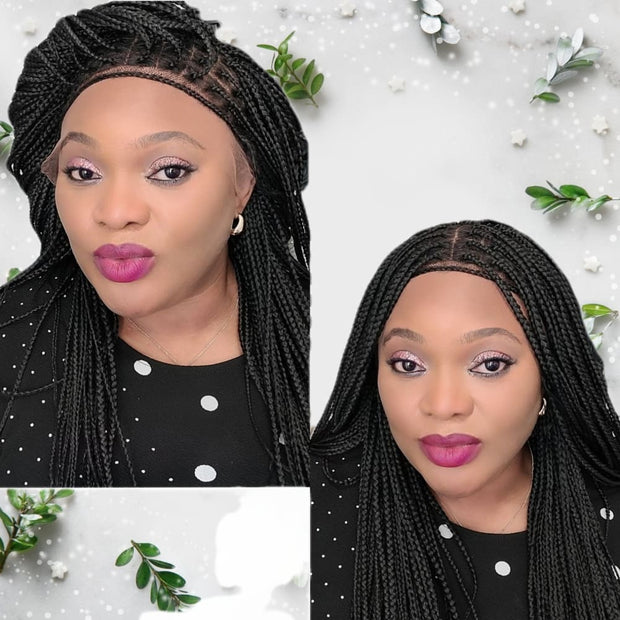 Knotless Box Braids Wig- Natural Black - Medium- 56cm $200 Knotless Braids QualityHairByLawlar (6615468277846)