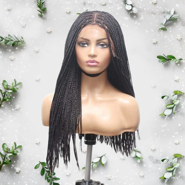 Knotless Box Braids Wig- Natural Black - Medium- 56cm $200 Knotless Braids QualityHairByLawlar (6615468277846)