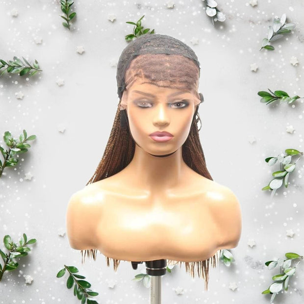 Knotless Braids- Brown Balayage Lace Frontal Box Braided Wig - Medium- 56cm $200 Knotless Braids QualityHairByLawlar (6615473913942)