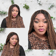 Knotless Braids- Brown Balayage Lace Frontal Box Braided Wig - Medium- 56cm $200 Knotless Braids QualityHairByLawlar (6615473913942)