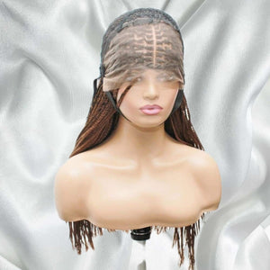 Knotless Braids- Golden Brown Lace Frontal Box Braided Wig - Medium- 56cm $200 Knotless Braids QualityHairByLawlar (5021353902166)