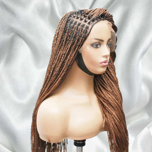 Knotless Braids- Golden Brown Lace Frontal Box Braided Wig - Medium- 56cm $200 Knotless Braids QualityHairByLawlar (5021353902166)