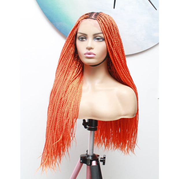 Knotless Braids Lace Frontal Box Braided Wig in Spring Orange - Medium- 56cm $290 Knotless Braids QualityHairByLawlar (6537871523926)