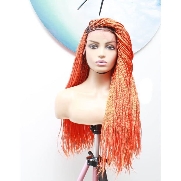Knotless Braids Lace Frontal Box Braided Wig in Spring Orange - Medium- 56cm $290 Knotless Braids QualityHairByLawlar (6537871523926)