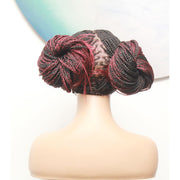 Knotless Full Lace Box Braided Wig- Ombre Black / Dark Red - Medium- 56cm $330 Knotless Braids QualityHairByLawlar (5015692378198)