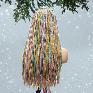 Knotless Lace Frontal Box Braids Wig- Rainbow Glam - Medium- 56cm $200 Knotless Braids QualityHairByLawlar (6693567561814)