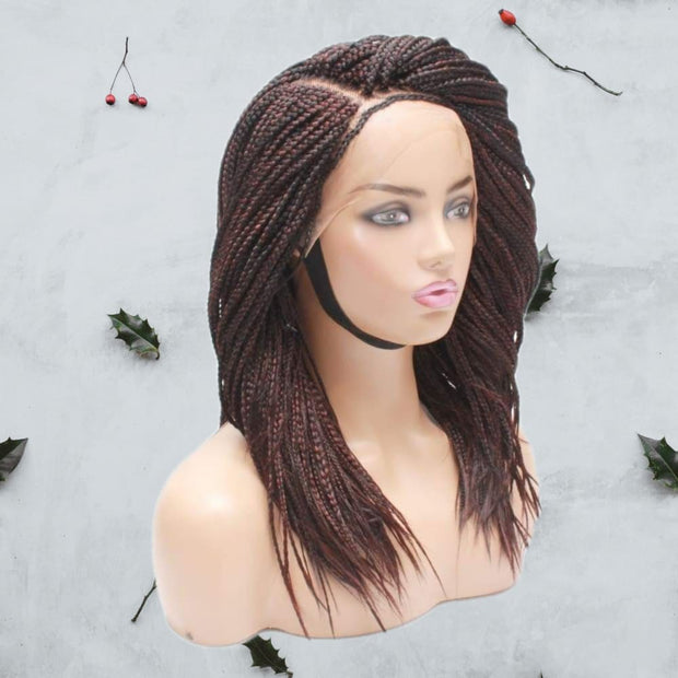 Lace Frontal Box Braids Style Braided Wig- Feathers - Medium - 56cm $200 Box Braids QualityHairByLawlar (5012767506518)