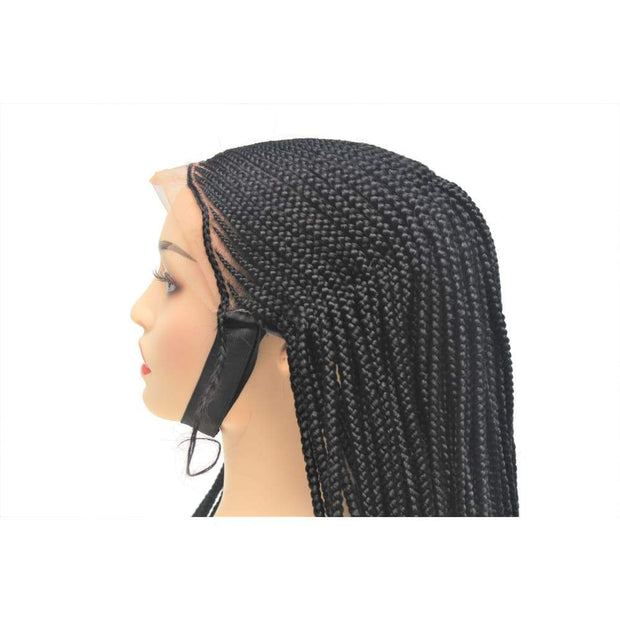 Lace Frontal Cornrow Braided Wig With Beads - $148.75 Ghana Weave QualityHairByLawlar (4429809418326)