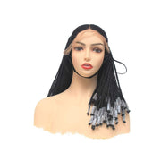 Lace Frontal Cornrow Braided Wig With Beads - $148.75 Ghana Weave QualityHairByLawlar (4429809418326)
