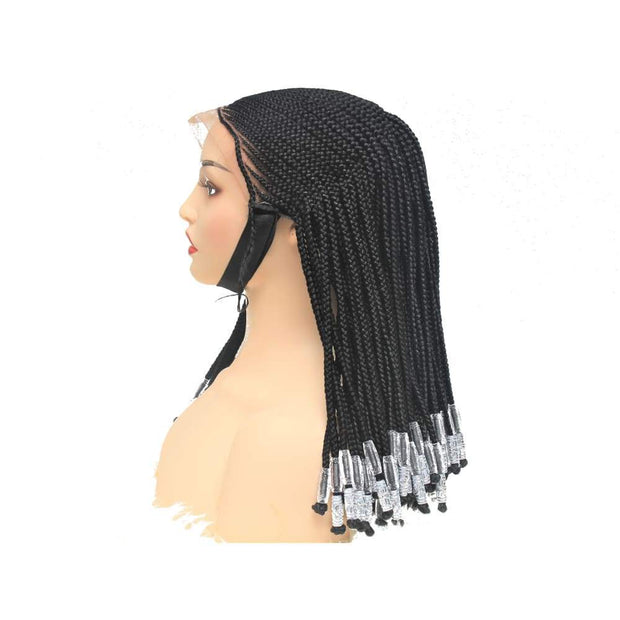 Lace Frontal Cornrow Braided Wig With Beads - $148.75 Ghana Weave QualityHairByLawlar (4429809418326)