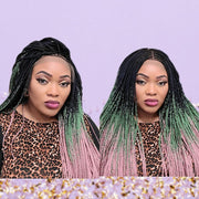 Lace Frontal Knotless Box Braided Wig- 3 Tone Ombre - Medium- 56cm $200 Knotless Braids QualityHairByLawlar (5021328113750)