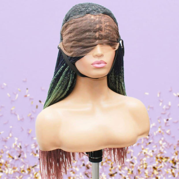 Lace Frontal Knotless Box Braided Wig- 3 Tone Ombre - Medium- 56cm $200 Knotless Braids QualityHairByLawlar (5021328113750)