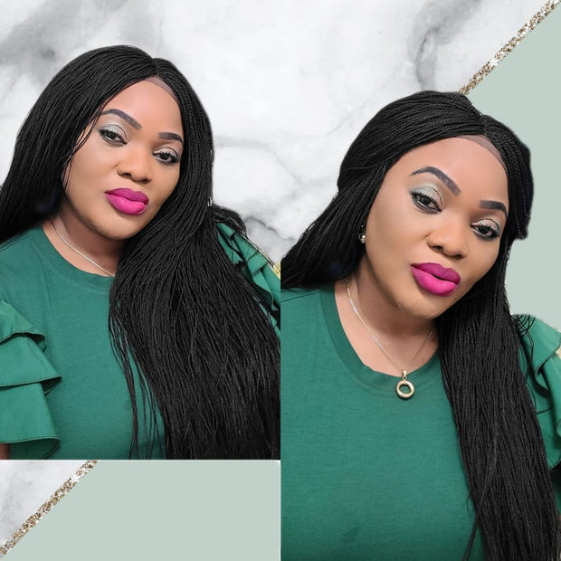 Micro Twist Fully Hand Braided Lace Wig (1) - Medium- 56cm $220 Micro Twists QualityHairByLawlar (4441690603606)