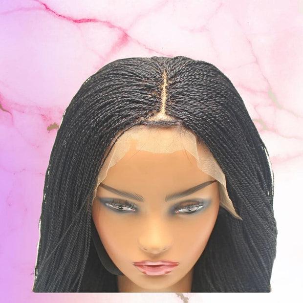 Micro Twist Fully Hand Braided Lace Wig (1B) - Medium- 56cm $220 Micro Twists QualityHairByLawlar (8293668806)