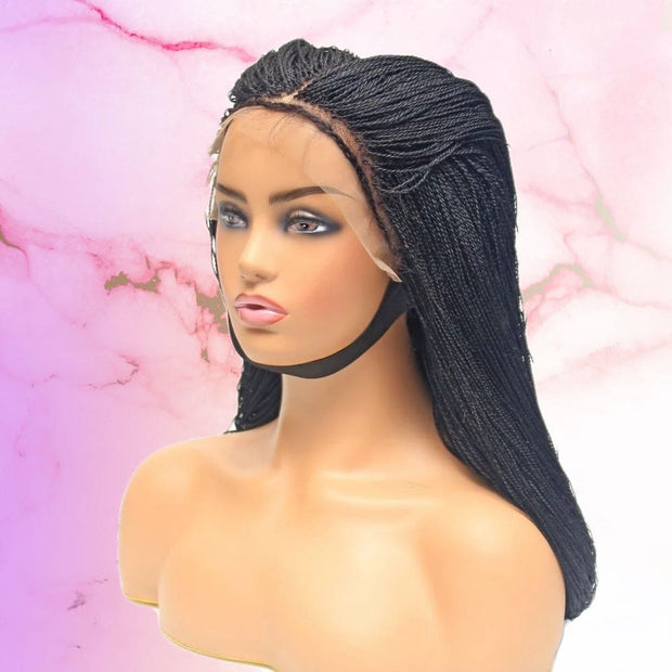 Micro Twist Fully Hand Braided Lace Wig (1B) - Medium- 56cm $220 Micro Twists QualityHairByLawlar (8293668806)