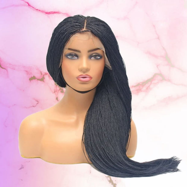 Micro Twist Fully Hand Braided Lace Wig (1B) - Medium- 56cm $220 Micro Twists QualityHairByLawlar (8293668806)
