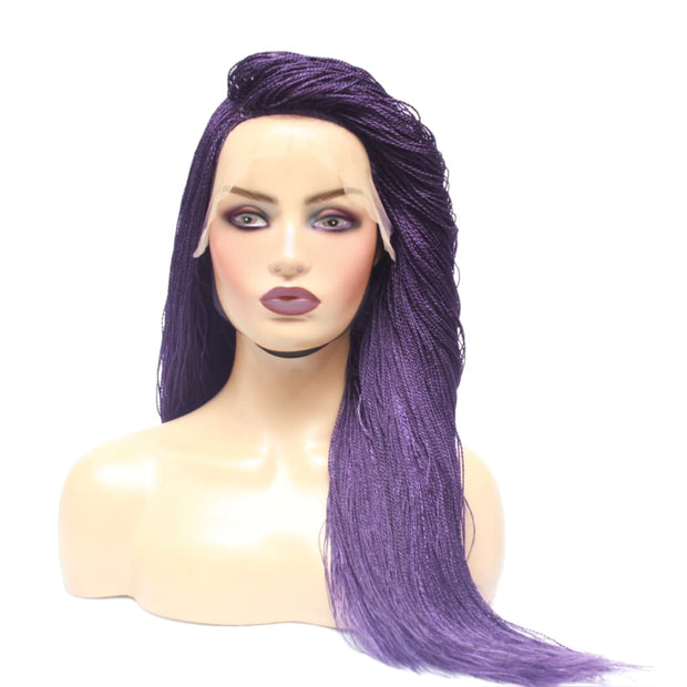 Micro Twist Fully Hand Braided Lace Wig (Purple) (4826692091990)