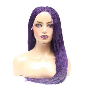 Micro Twist Fully Hand Braided Lace Wig (Purple) (4826692091990)
