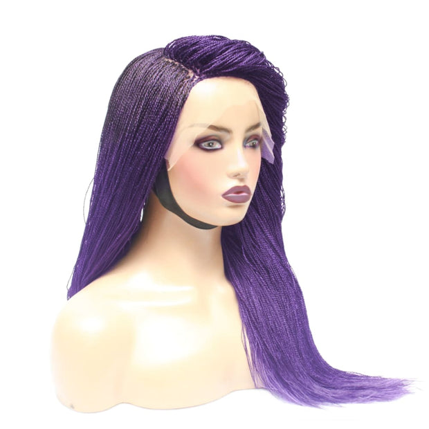 Micro Twist Fully Hand Braided Lace Wig (Purple) (4826692091990)