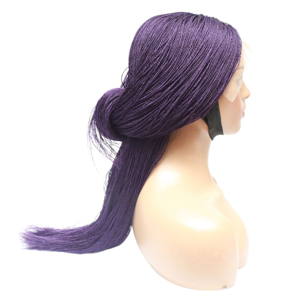 Micro Twist Fully Hand Braided Lace Wig (Purple) (4826692091990)