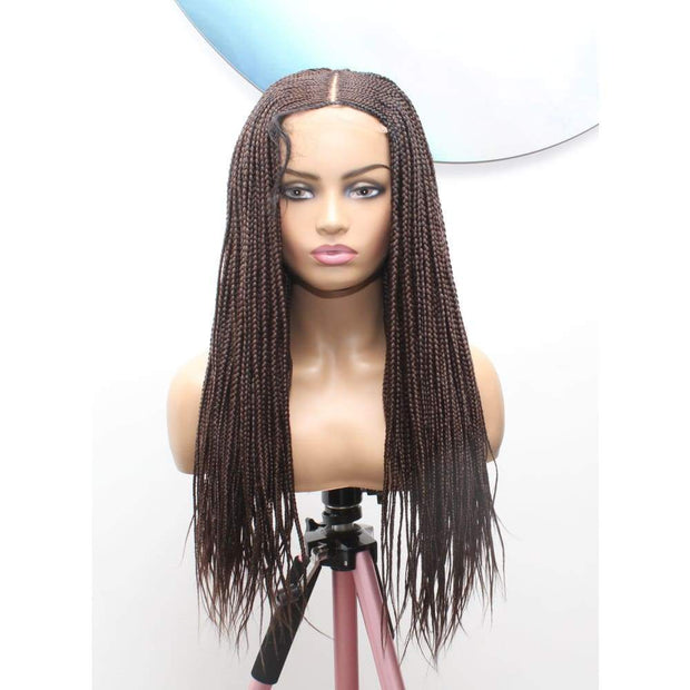 Mid Part Lace Closure Braided Wig- 33 - Medium - 56cm $175 Ghana Weave QualityHairByLawlar (4631423352918)