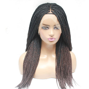 Ombre Box Braids Fully Hand Braided Lace Frontal Wig (#1/ #33) - Medium - 56cm $200 Box Braids QualityHairByLawlar (6679582376022)