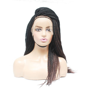 Ombre Box Braids Fully Hand Braided Lace Frontal Wig (#1/ #33) - Medium - 56cm $200 Box Braids QualityHairByLawlar (6679582376022)