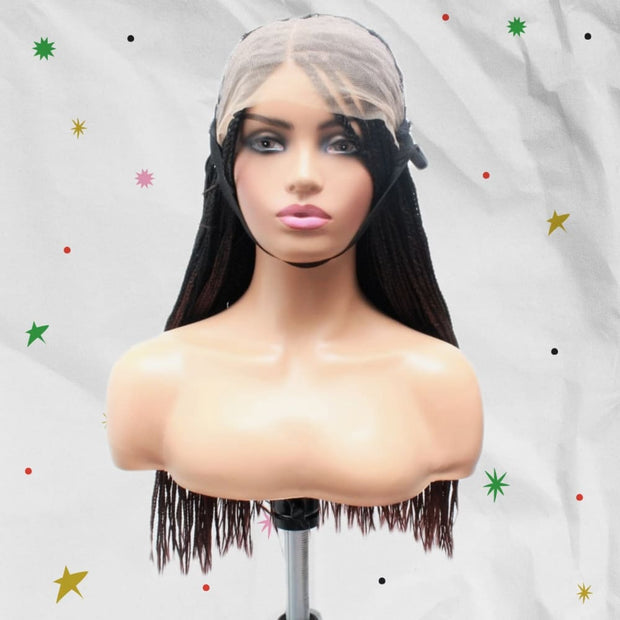 Ombre Box Braids Fully Hand Braided Lace Frontal Wig (#1/ #35) - Medium - 56cm $200 Box Braids QualityHairByLawlar (6693560975446)