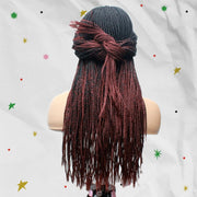 Ombre Box Braids Fully Hand Braided Lace Frontal Wig (#1/ #35) - Medium - 56cm $200 Box Braids QualityHairByLawlar (6693560975446)
