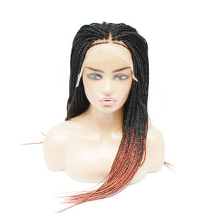 Ombre Box Braids Fully Hand Braided Lace Frontal Wig (#1/ #350) - Medium - 56cm $200 Box Braids QualityHairByLawlar (6795374493782)