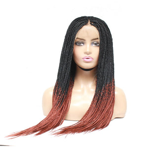 Ombre Box Braids Fully Hand Braided Lace Frontal Wig (#1/ #350) - Medium - 56cm $200 Box Braids QualityHairByLawlar (6795374493782)