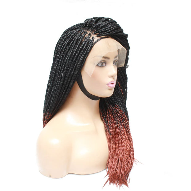 Ombre Box Braids Fully Hand Braided Lace Frontal Wig (#1/ #350) - Medium - 56cm $200 Box Braids QualityHairByLawlar (6795374493782)