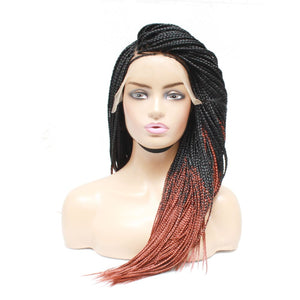 Ombre Box Braids Fully Hand Braided Lace Frontal Wig (#1/ #350) - Medium - 56cm $200 Box Braids QualityHairByLawlar (6795374493782)