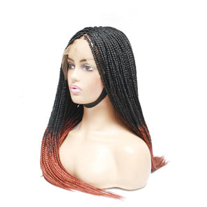 Ombre Box Braids Fully Hand Braided Lace Frontal Wig (#1/ #350) - Medium - 56cm $200 Box Braids QualityHairByLawlar (6795374493782)