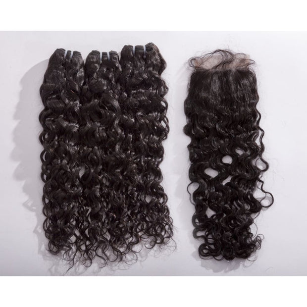 Peruvian Water Wave Human Hair 3pcs Bundle & Lace Closure Deal - 14+14+14+12 closure $225.00 Bundle & Closure Deals QualityHairByLawlar (9249913932)