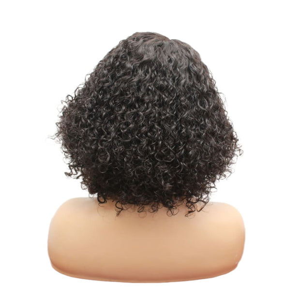 Pre-Made Afro Curly Human Hair Lace Closure Wig (6821558681686)