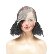 Pre-Made Afro Curly Human Hair Lace Closure Wig (6821558681686)