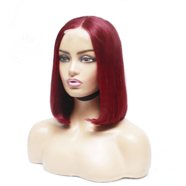Pre-Made Burgundy Silky Straight Human Hair Lace Wig - Medium - 56cm $210 Lace Front Wig QualityHairByLawlar (6542379024470)
