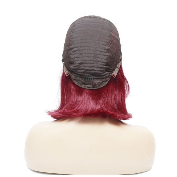 Pre-Made Burgundy Silky Straight Human Hair Lace Wig - Medium - 56cm $210 Lace Front Wig QualityHairByLawlar (6542379024470)
