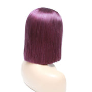 Pre-Made Purple Silky Straight Blunt Cut Bob Human Hair Wig - Medium - 56cm $250 Lace Front Wig QualityHairByLawlar (6750793597014)