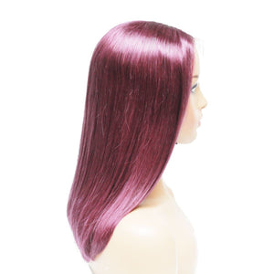 Purple Silky Straight Blunt Cut Long Bob Human Hair Wig - Medium - 56cm $290 Lace Front Wig QualityHairByLawlar (6764322619478)